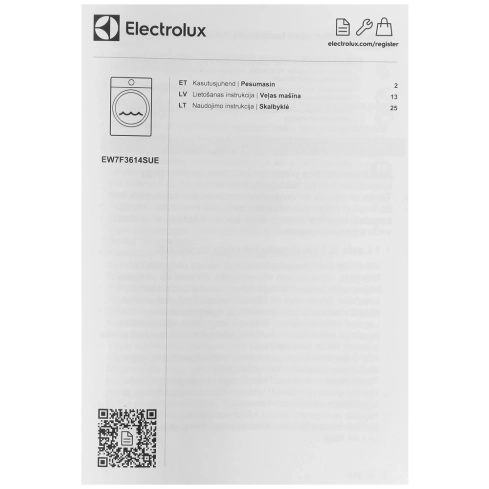 Стиральная машина Electrolux EW7F3614SUE Стиральная машина Electrolux EW7F3614SUE - 11