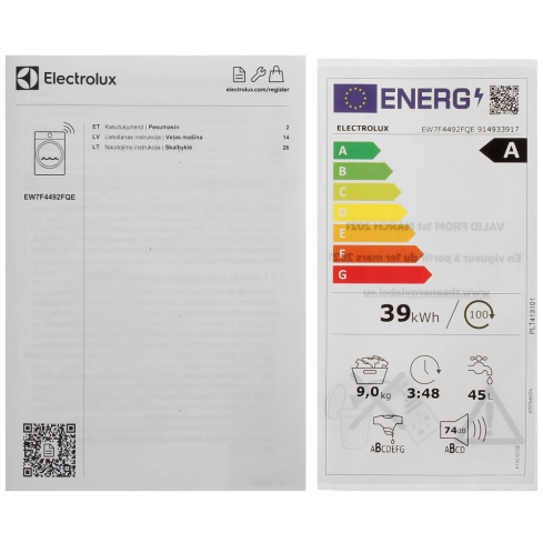 Стиральная машина Electrolux EW7F4492FQE - 9